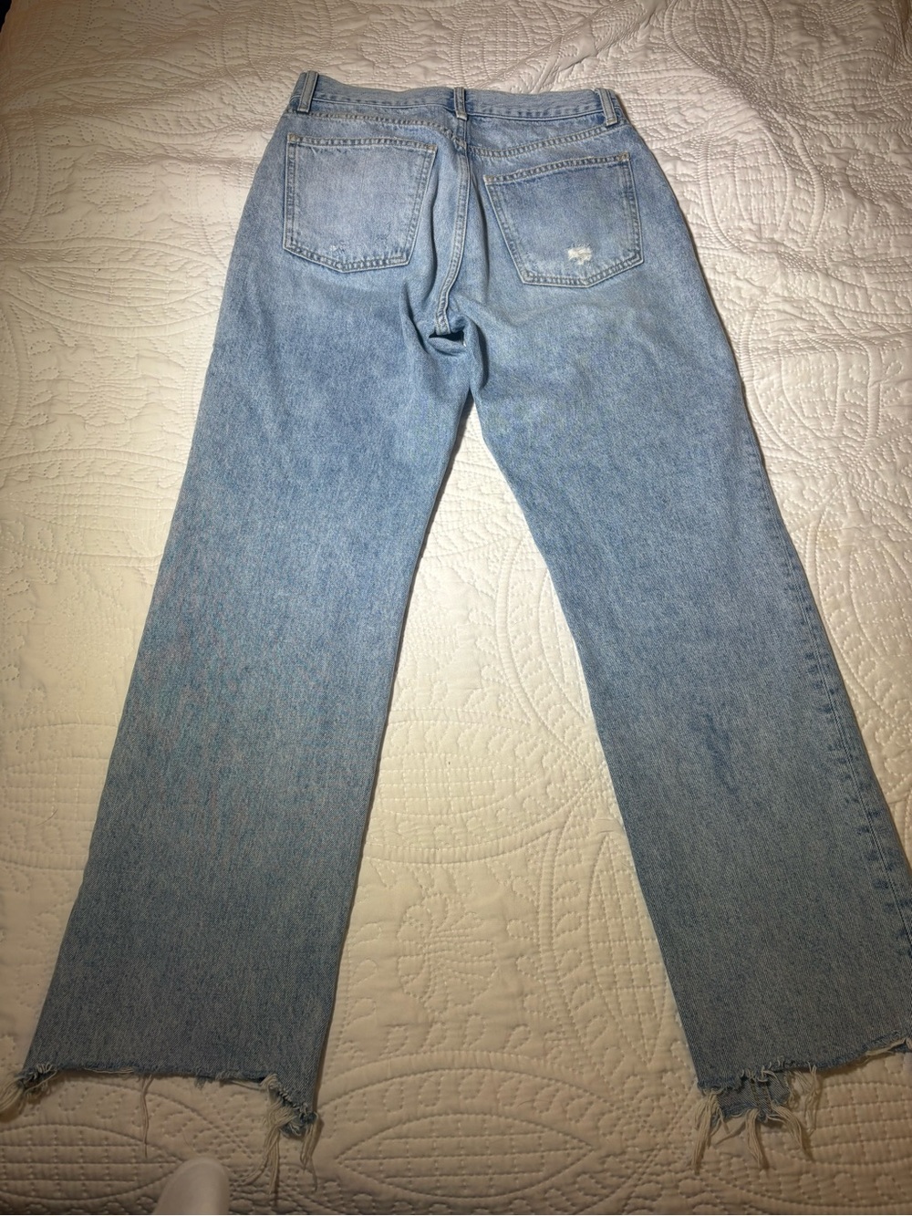 NUUDS The Straight Classic Jeans Ranger Light Wash Distressed Raw Hem size 26/S - Picture 8 of 14